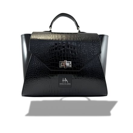 HA Pre Paris Maxi Bag - Crocco Glossy Black