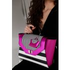 HA Pre Paris Maxi Bag - Csíkos fukszia + charm