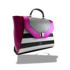 HA Pre Paris Maxi Bag - Csíkos fukszia + charm