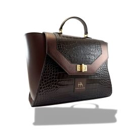HA Pre Paris Maxi Bag - Crocco Dark Brown