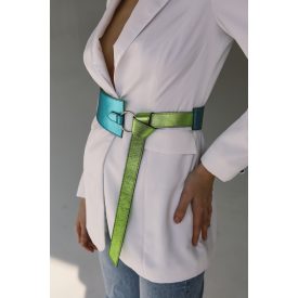 HA Csomós öv - Metál türkíz lime