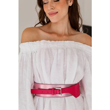 HA  Széles Öv - Pink metál rózsa