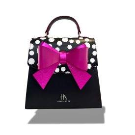 HA Pre Bow Bag - Pöttyös fukszia /LIMITED/