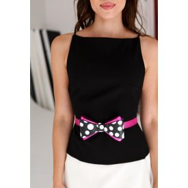 HA Bow Belt - Pöttyös fukszia