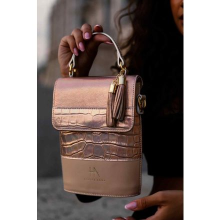 HA Festy Bag - Roségold hologrammos kroko/LIMITED/
