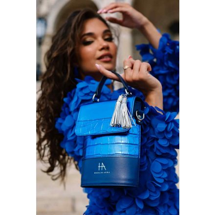 HA Festy Bag - Metálkék kroko /LIMITED/