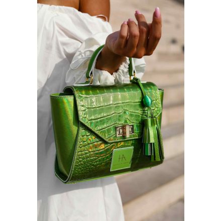 HA Pre Paris Bag - Lime hologrammos kroko /LIMITED/