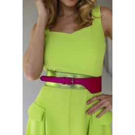HA Széles öv - Metál lime pink