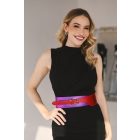 HA Széles öv - Metál lila piros