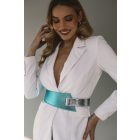 HA Díva öv - Metál türkíz ezüst 