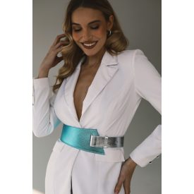 HA Díva öv - Metál türkíz ezüst 