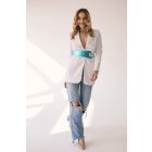 HA Díva öv - Metál türkíz ezüst 