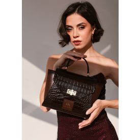 HA Pre Paris Bag - Crocco Dark Brown